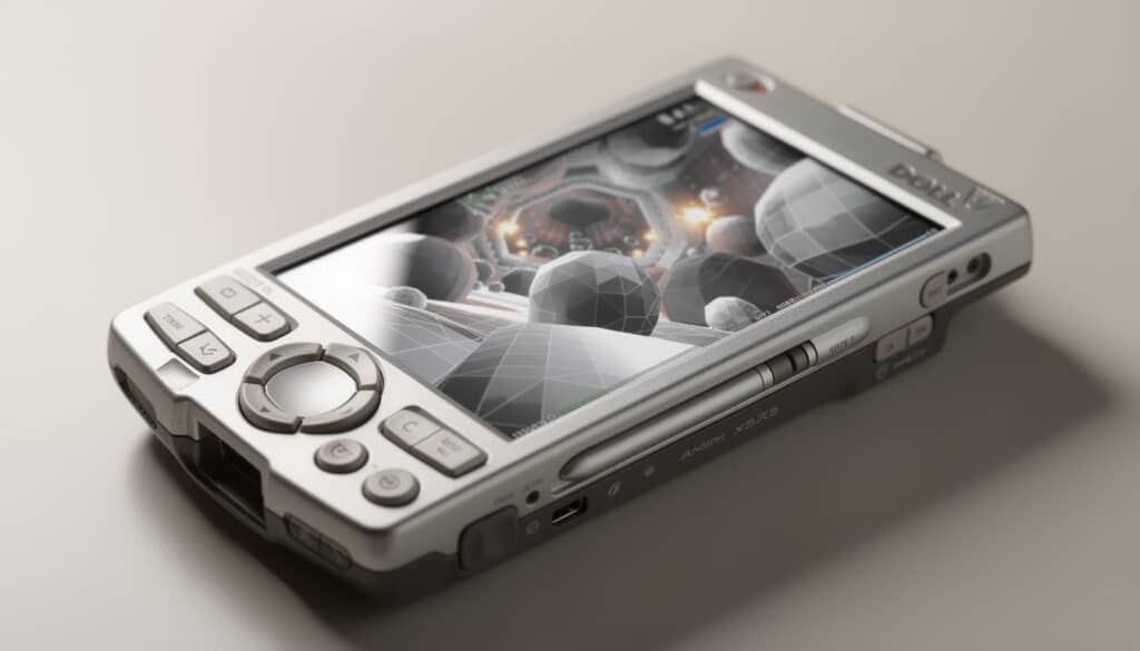 découvrez le pda dell axim x51v, équipé d'une puce graphique 3d dédiée pour des performances graphiques avancées sur un appareil mobile.