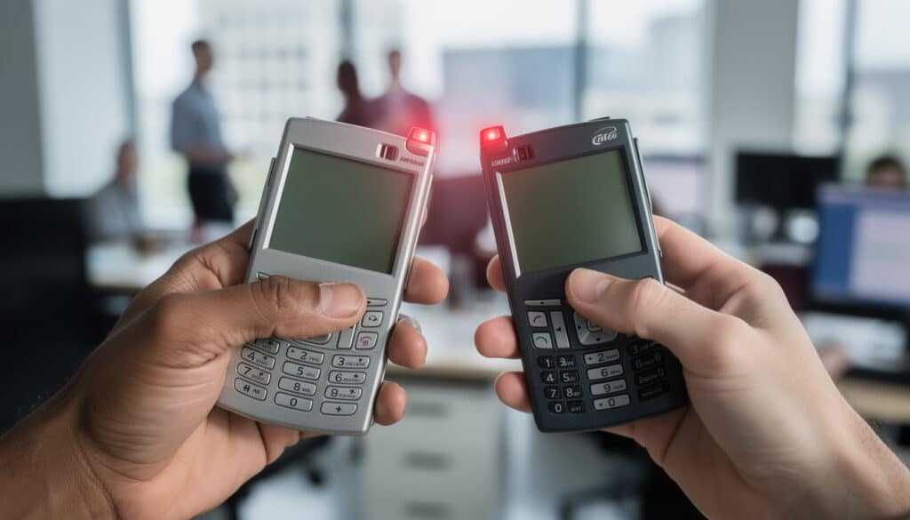 découvrez comment le port infrarouge du pda facilitait l'échange sans fil de cartes de visite, un moyen innovant de partager rapidement vos coordonnées professionnelles.