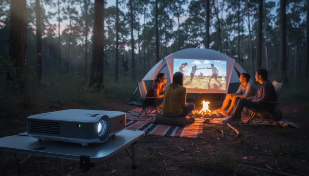 découvrez le projecteur led de poche, idéal pour visionner vos films préférés lors de vos escapades en camping. léger, portable et facile à utiliser, il transforme vos soirées en plein air en cinéma sous les étoiles.