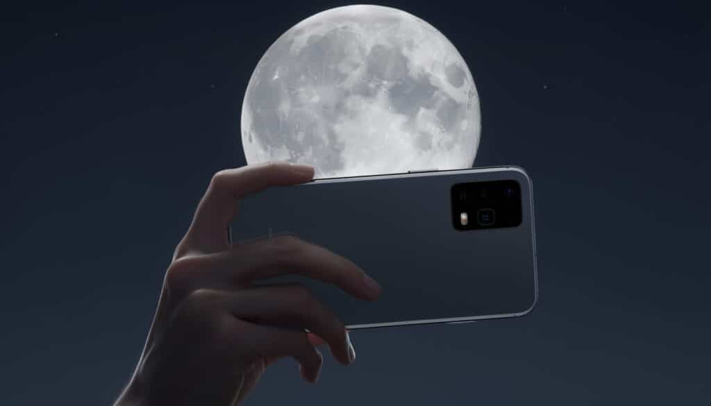 découvrez le smartphone équipé d'un zoom spatial x100, capable de capturer des détails impressionnants de la lune en photographie.