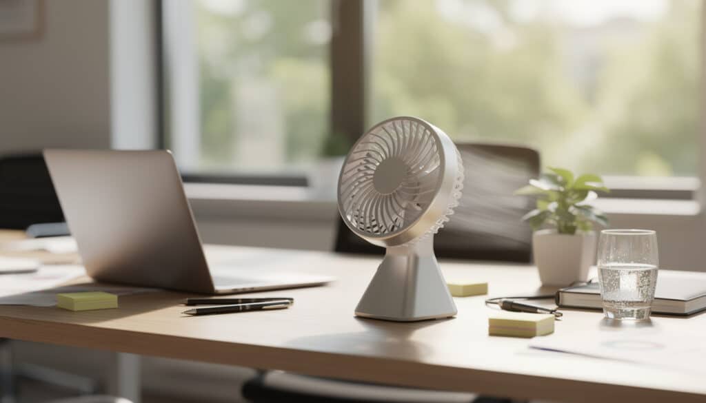 découvrez le ventilateur usb de bureau, idéal pour rafraîchir votre espace de travail pendant l'été. compact, silencieux et facile à utiliser, il garantit un confort optimal toute la journée.