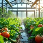 découvrez comment le rafraîchissement adiabatique optimise la croissance des cultures maraîchères en serre de verre, améliorant rendement et qualité des récoltes tout en réduisant la consommation énergétique.