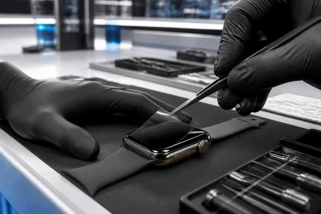découvrez le film hydrogel, la protection idéale pour votre apple watch series 10, disponible chez les spécialistes des accessoires. protégez efficacement et conservez la beauté de votre montre.