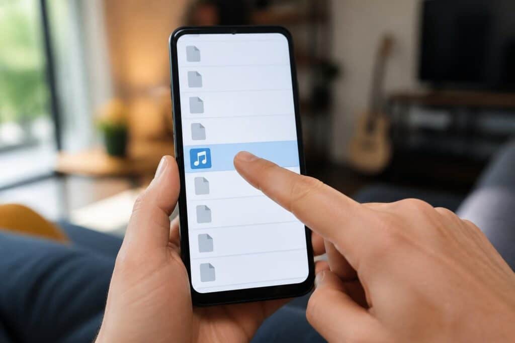 apprenez à sélectionner un fichier mp3 depuis le gestionnaire de fichiers pour définir une sonnerie personnalisée sur votre appareil android facilement.
