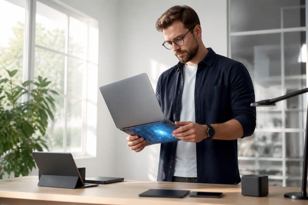 découvrez le nouvel apple macbook air m4 équipé de la puce silicium ultra-performante à 10 cœurs, conçu par des ingénieurs pour offrir une puissance et une efficacité exceptionnelles.