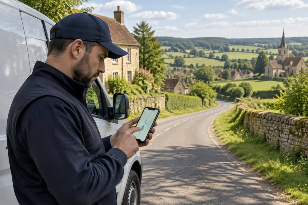 dans la campagne bourguignonne, découvrez comment un livreur utilise google maps pour trouver son chemin autour d’arnay-le-duc.