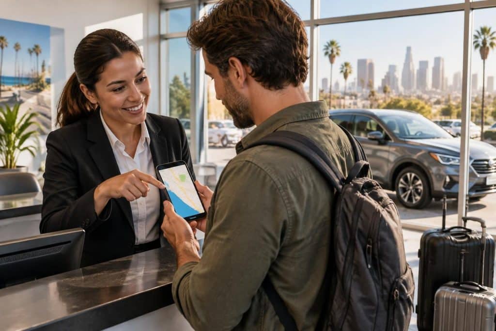 préparez votre road trip en californie : téléchargez google maps de los angeles pour trouver facilement votre loueur de voiture et explorer la ville.