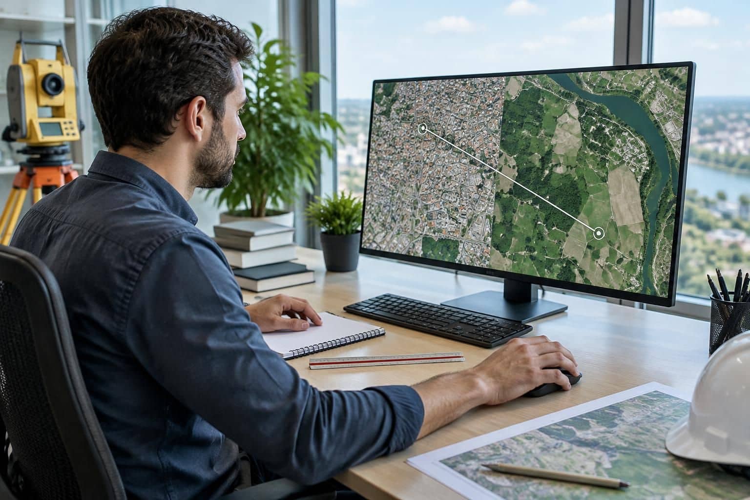 découvrez comment un ingénieur utilise l’outil de mesure intégré à google maps pour calculer une distance à vol d’oiseau entre deux points.