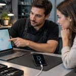 un technicien explique comment utiliser icloud et localiser pour effacer un iphone dont le code est oublié, puis le reconfigurer en toute sécurité.